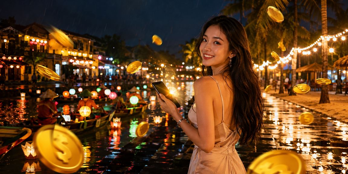 Người dùng trải nghiệm casino trên điện thoại di động tại Hội An